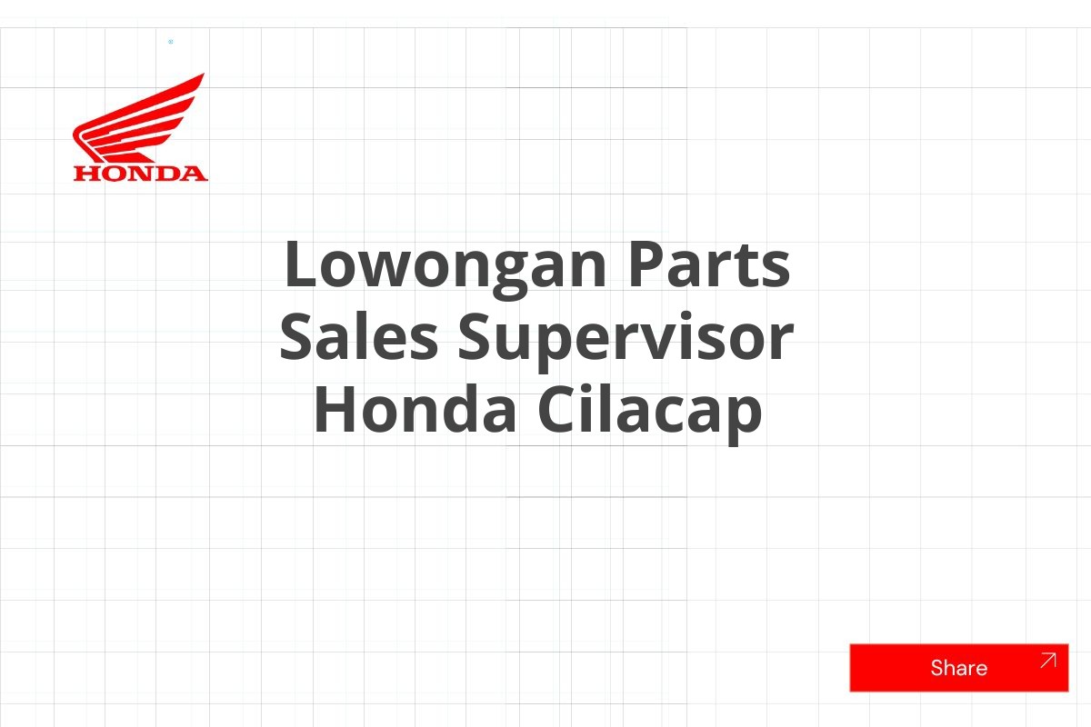 Lowongan Parts Sales Supervisor Honda Cilacap