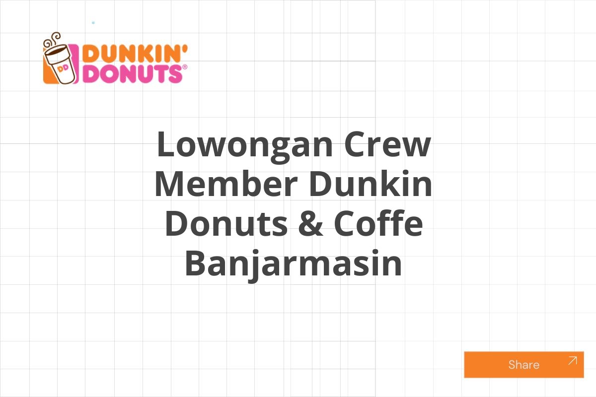 Lowongan Crew Member Dunkin Donuts & Coffe Banjarmasin