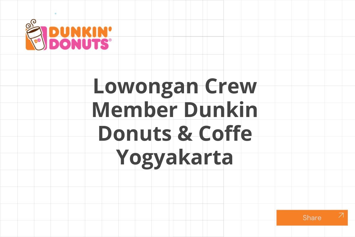 Lowongan Crew Member Dunkin Donuts & Coffe Yogyakarta