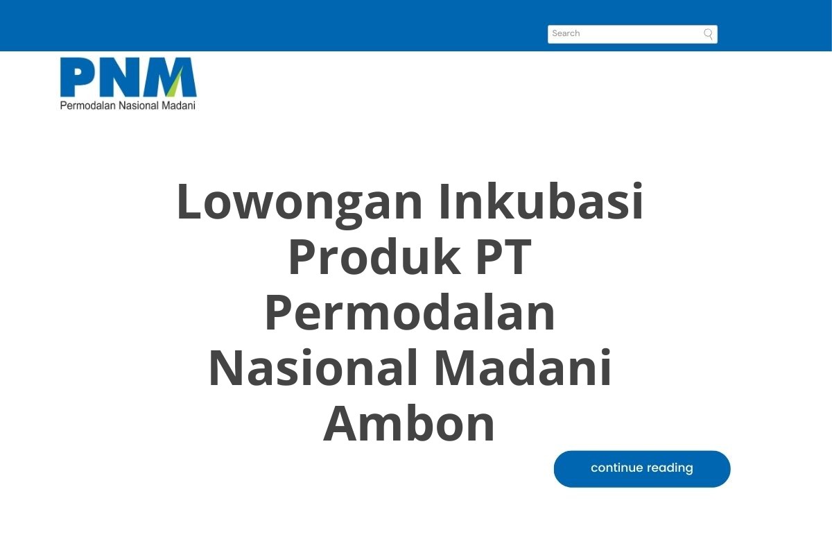 Lowongan Inkubasi Produk PT Permodalan Nasional Madani Ambon