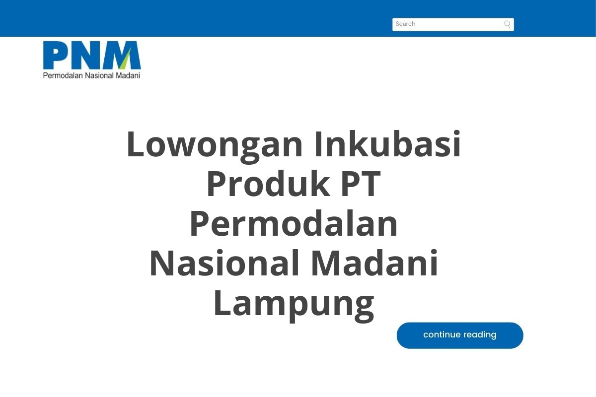 Lowongan Inkubasi Produk PT Permodalan Nasional Madani Lampung
