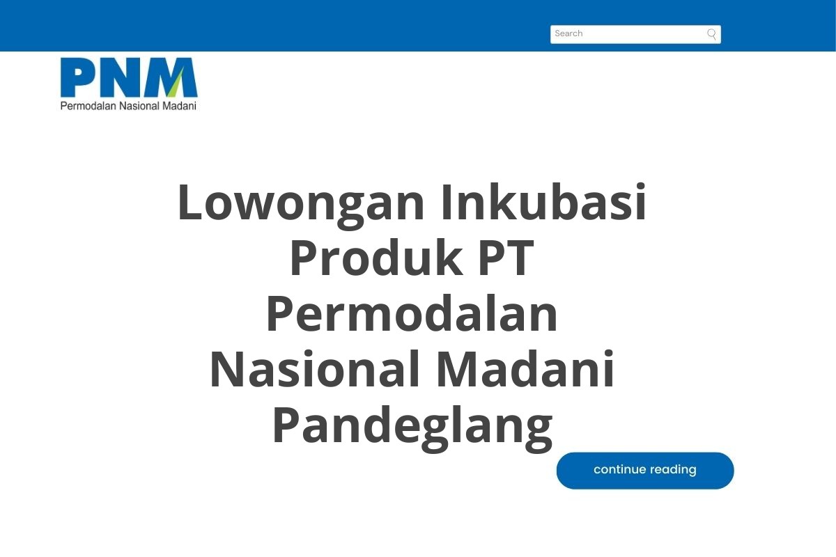 Lowongan Inkubasi Produk PT Permodalan Nasional Madani Pandeglang