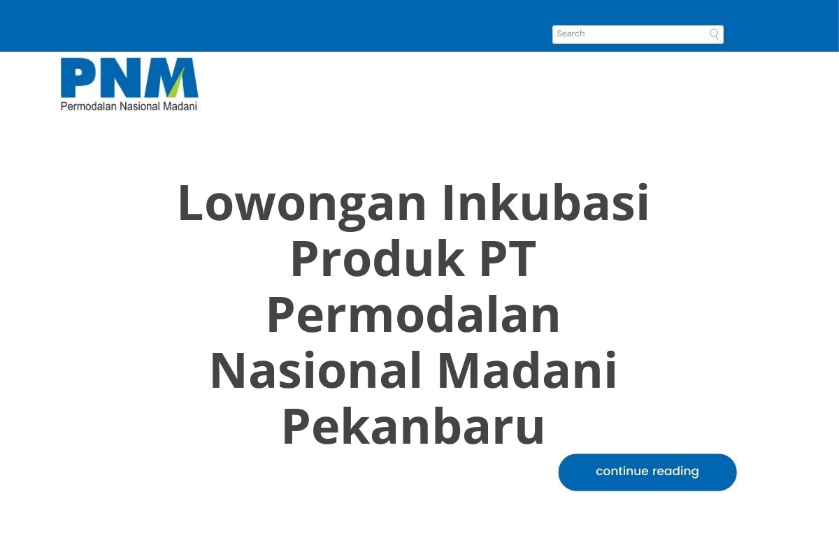 Lowongan Inkubasi Produk PT Permodalan Nasional Madani Pekanbaru