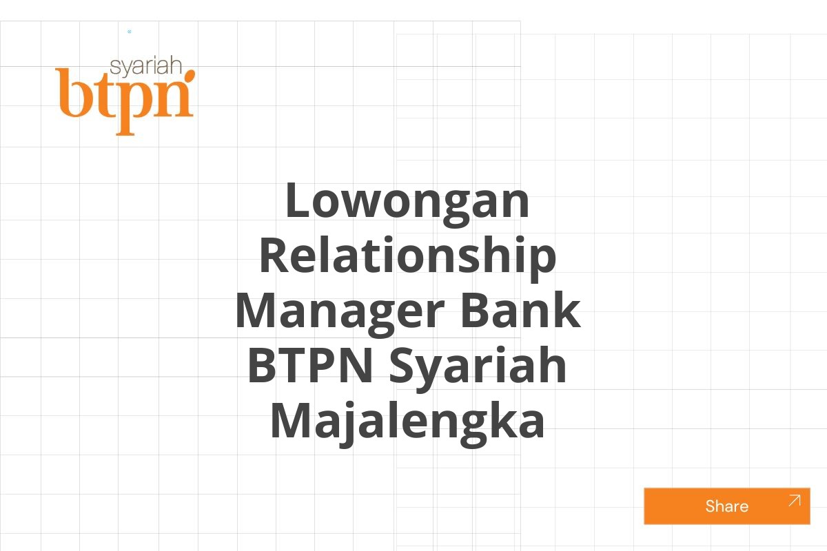 Lowongan Relationship Manager Bank BTPN Syariah Majalengka